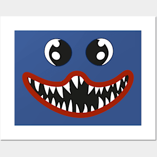 Creepy Face Creature Costume for Boys Anime Blue Fur Wuggy Posters and Art